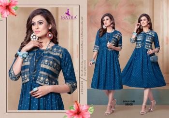 Mayra Gold Coin Rayon kurtis with Koti wholesale Price