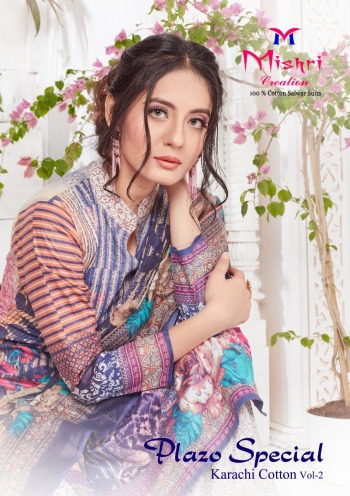 Mishri plazo Special vol 2 karachi cotton Dress material