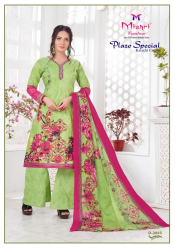 Mishri plazo Special vol 2 karachi cotton Dress material