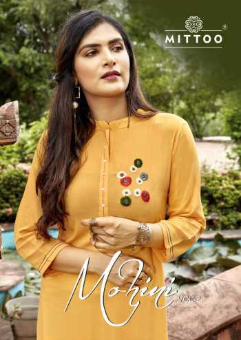 Mittoo Mohini vol 2 rayon kurtis with pant catalog wholesale