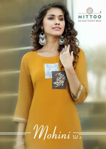 Mittoo Mohini vol 5 Rayon kurtis with Pant wholesaler