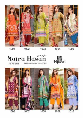 Mysoori Maira Hasan Lawn Cotton Pakistani Dress wholesale price