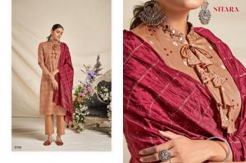 Nitara Bandhej Cotton Satin kurtis with pant and Dupatta catalog