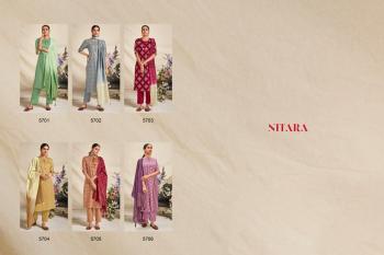 Nitara Bandhej Cotton Satin kurtis with pant and Dupatta catalog