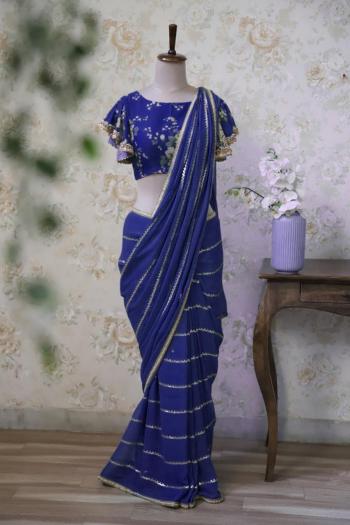 Non Catalog party wear Georgette Sequence Work Saree wholesaler