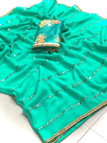 Non Catalog party wear Georgette Sequence Work Saree wholesaler