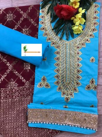 Pc Cotton Embroidered Dress with Jacquard Dupatta wholesale