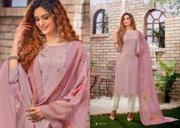 Pink Mirror Cherish Viscose Readymade Suits Catalog