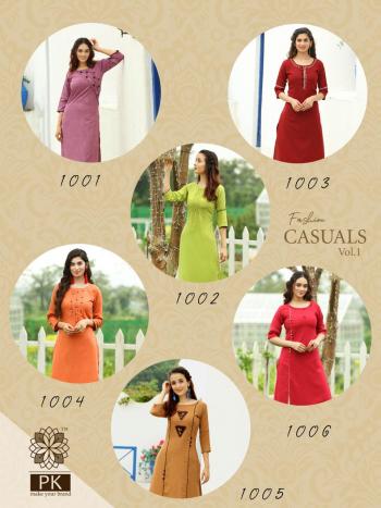 PK Fashion Casual vol 1 Rayon Casual wear kurtis catalog