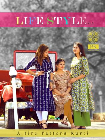 PK Lifestyle vol 3 Rayon kurtis catalog wholesaler