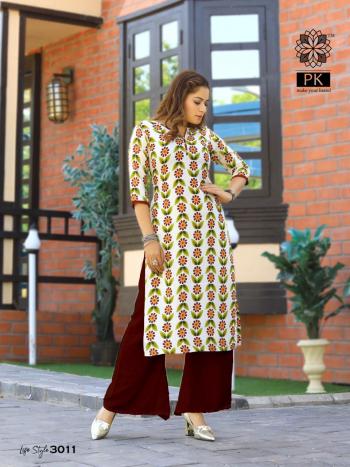 PK Lifestyle vol 3 Rayon kurtis catalog wholesaler