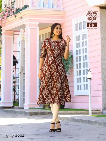 PK Lifestyle vol 3 Rayon kurtis catalog wholesaler