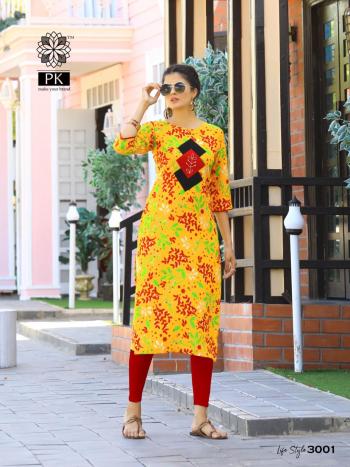 PK Lifestyle vol 3 Rayon kurtis catalog wholesaler