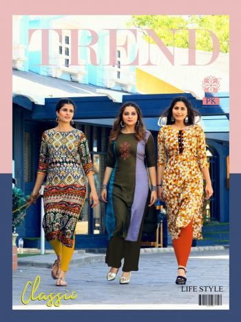 PK Lifestyle vol 3 Rayon kurtis catalog wholesaler