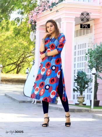 PK Lifestyle vol 3 Rayon kurtis catalog wholesaler