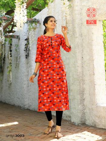 PK Lifestyle vol 3 Rayon kurtis catalog wholesaler