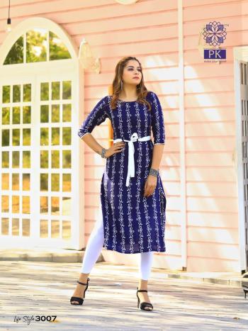 PK Lifestyle vol 3 Rayon kurtis catalog wholesaler