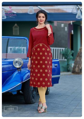 Poonam Designer Chakari Malai Crape kurtis wholesaler