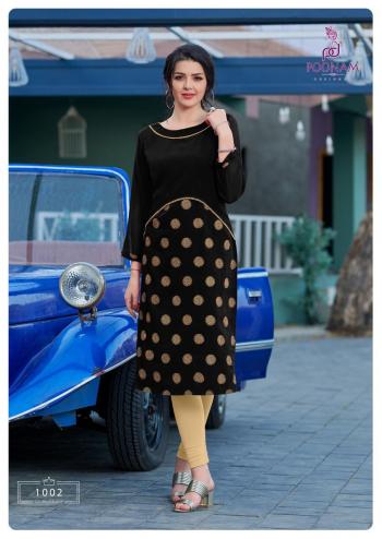 Poonam Designer Chakari Malai Crape kurtis wholesaler