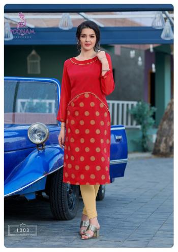 Poonam Designer Chakari Malai Crape kurtis wholesaler