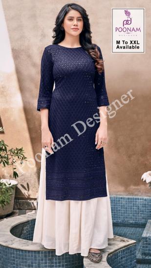 Poonam Designer Rayon Lucknowi kurtis