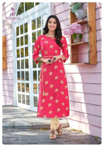 Poonam Designer Teen pati malai Crepe Foil Print kurtis wholesaler