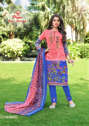 Priya Noor Fatima vol 5 Cotton Churidar dress material