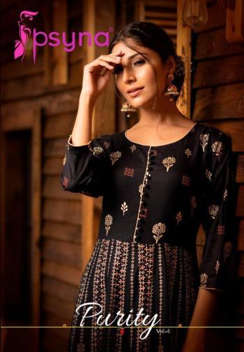 Psyna Purity vol 4 Rayon party wear kurtis wholesaler