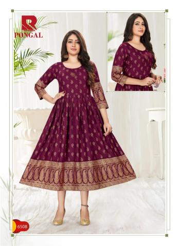 Raashi Pongal Rayon anarkali kurtis wholesaler