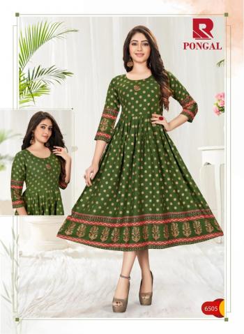 Raashi Pongal Rayon anarkali kurtis wholesaler