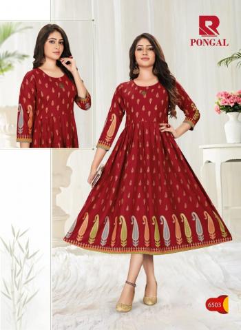 Raashi Pongal Rayon anarkali kurtis wholesaler