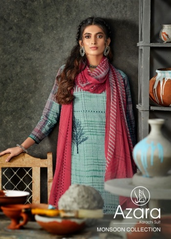 Radhika Azara Monsoon Collection lawn Cotton Dress material