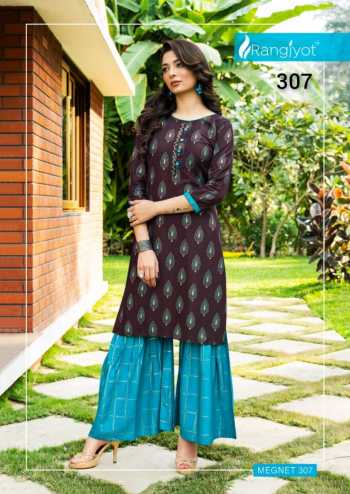 Rangjyot Magnet vol 3 kurtis with palazzo wholesaler