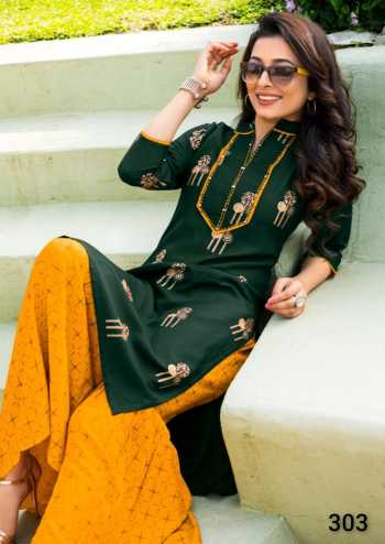 Rangjyot Magnet vol 3 kurtis with palazzo wholesaler