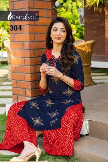 Rangjyot Magnet vol 3 kurtis with palazzo wholesaler