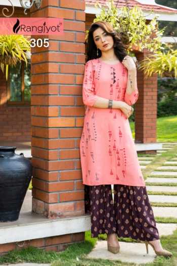 Rangjyot Magnet vol 3 kurtis with palazzo wholesaler