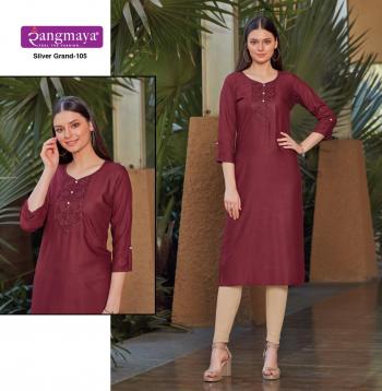 Rangmayar Silver Grand rayon kurtis wholesaler