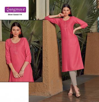 Rangmayar Silver Grand rayon kurtis wholesaler