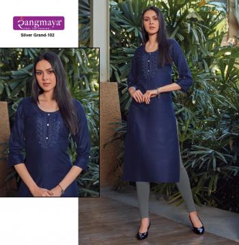 Rangmayar Silver Grand rayon kurtis wholesaler