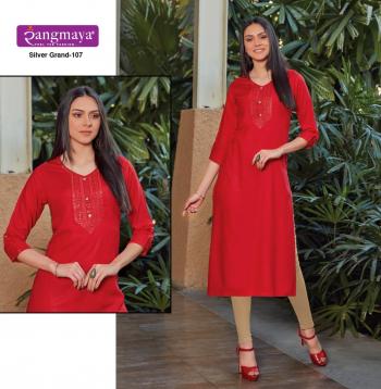 Rangmayar Silver Grand rayon kurtis wholesaler