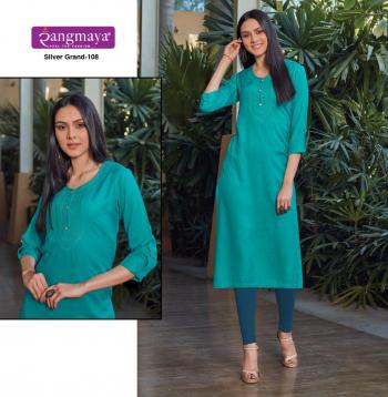 Rangmayar Silver Grand rayon kurtis wholesaler