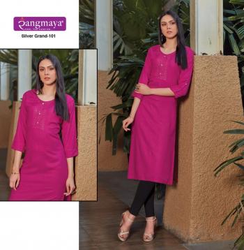 Rangmayar Silver Grand rayon kurtis wholesaler