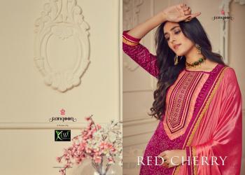 Rangoon Cherry Jam Silk readymade Suits wholesaler
