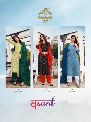 Rijiya Trendz Vasant Kurtis with Palazzo and Dupatta