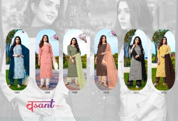 Rijiya Trendz Vasant vol 2 Kurtis with palazzo panta and Dupatta catalog