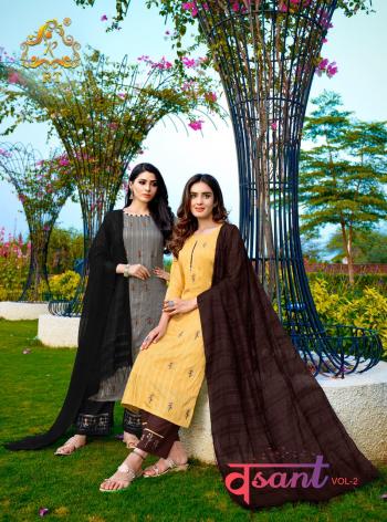 Rijiya Trendz Vasant vol 2 Kurtis with palazzo panta and Dupatta catalog