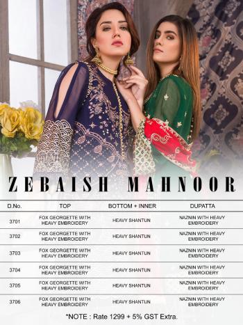 Rinaz fashion Zebaish Mahnoor Georgette Pakistani Suits Catalog