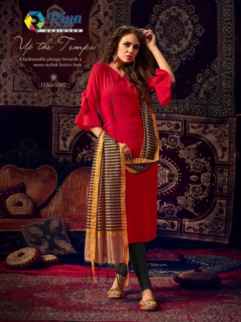 Riya Designer Inayat Rayon hand work kurtis with Dupatta catalog wholesaler