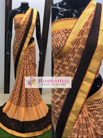 Romantic Georgette print Casual saree wholesale Price