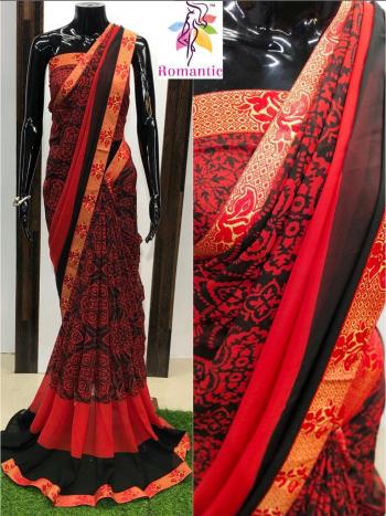 Romantic Georgette print Casual saree wholesale Price